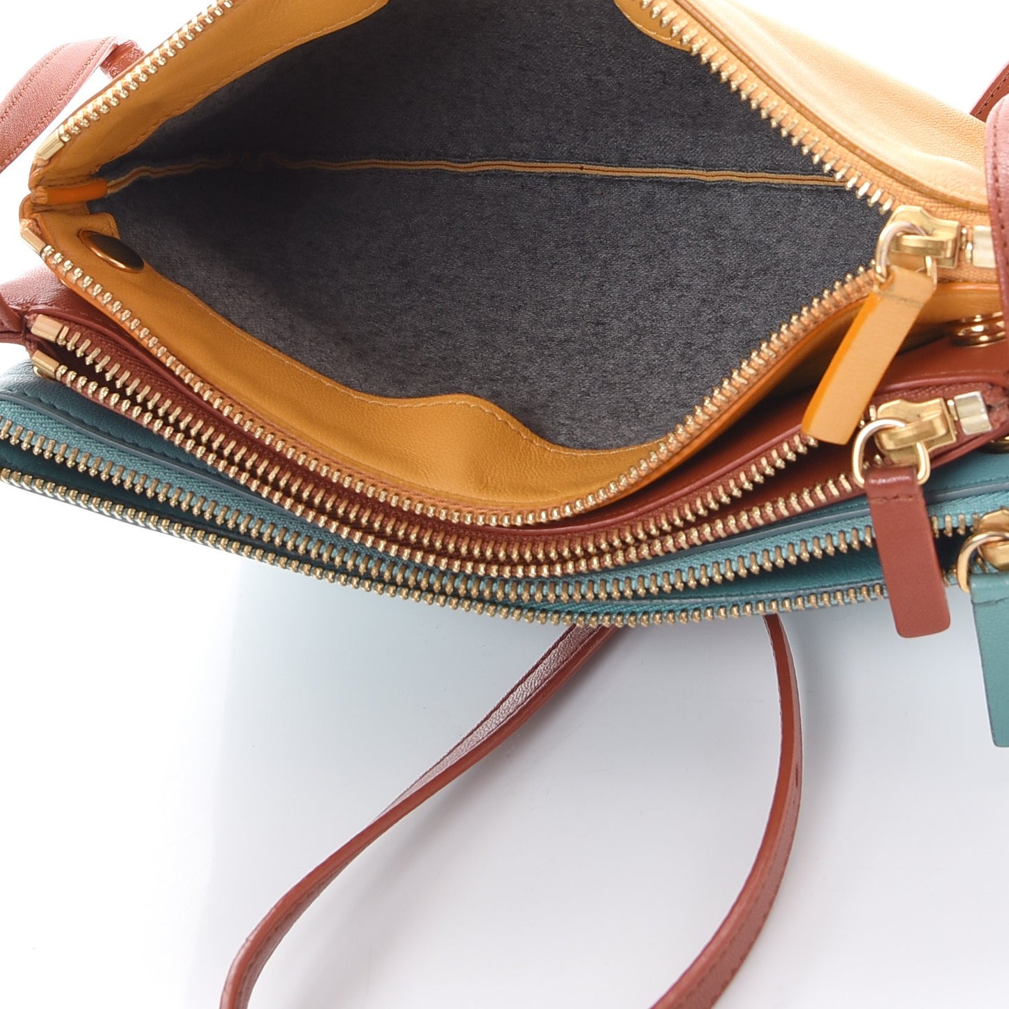 Lambskin Small Multicolor Trio Crossbody Bag Antarctic