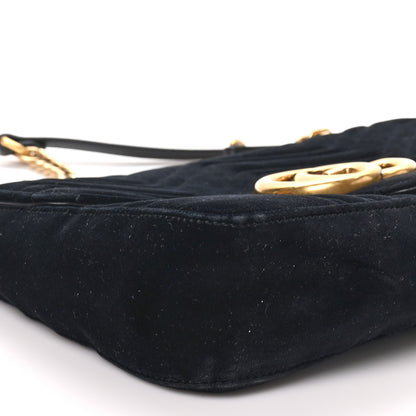 Gucci Velvet Matelasse Medium GG Marmont Shoulder Bag Black 9 of 10