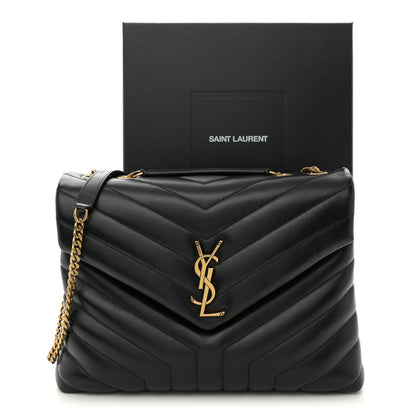 Saint Laurent Calfskin Y Quilted Monogram Medium Loulou Chain Satchel Black 13 of 13