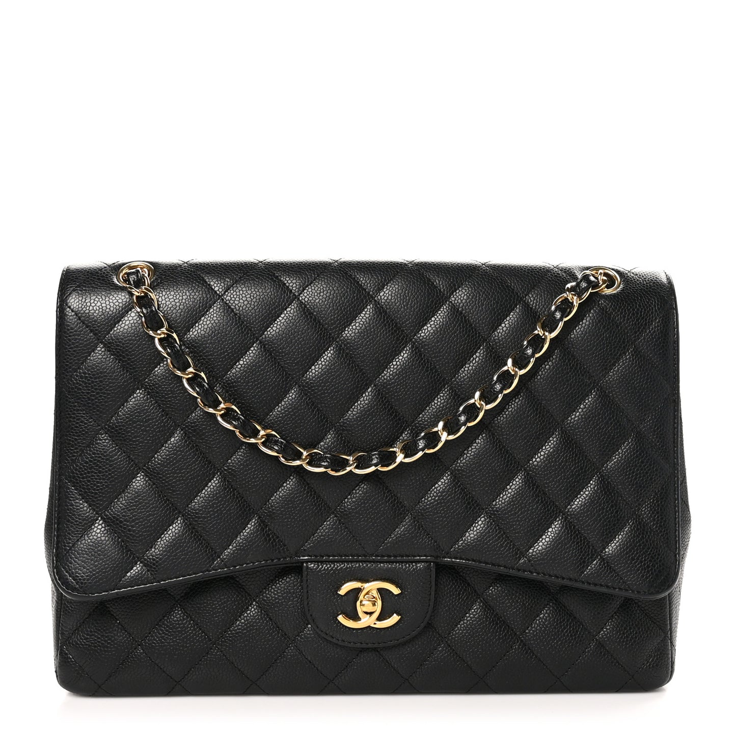 Caviar Quilted Maxi Single Flap Black