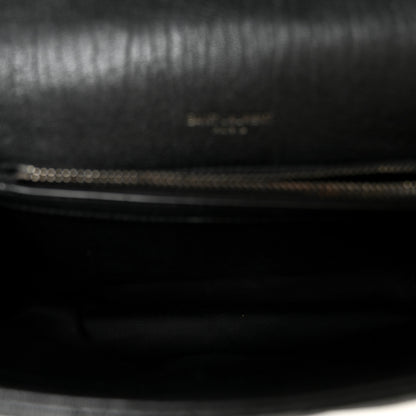 Saint Laurent Sheepskin Matelasse Chevron Monogram Medium College Bag Black 5 of 11