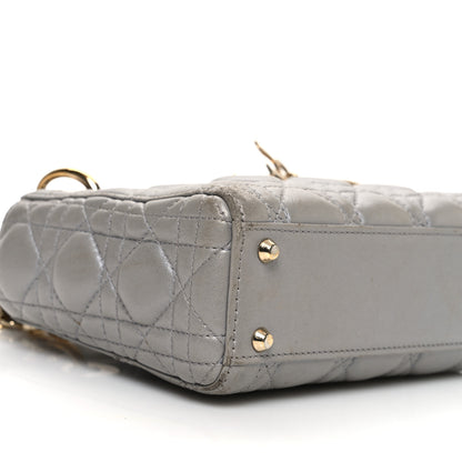 Christian Dior Metallic Lambskin Cannage Mini Lady Dior Grey 9 of 19