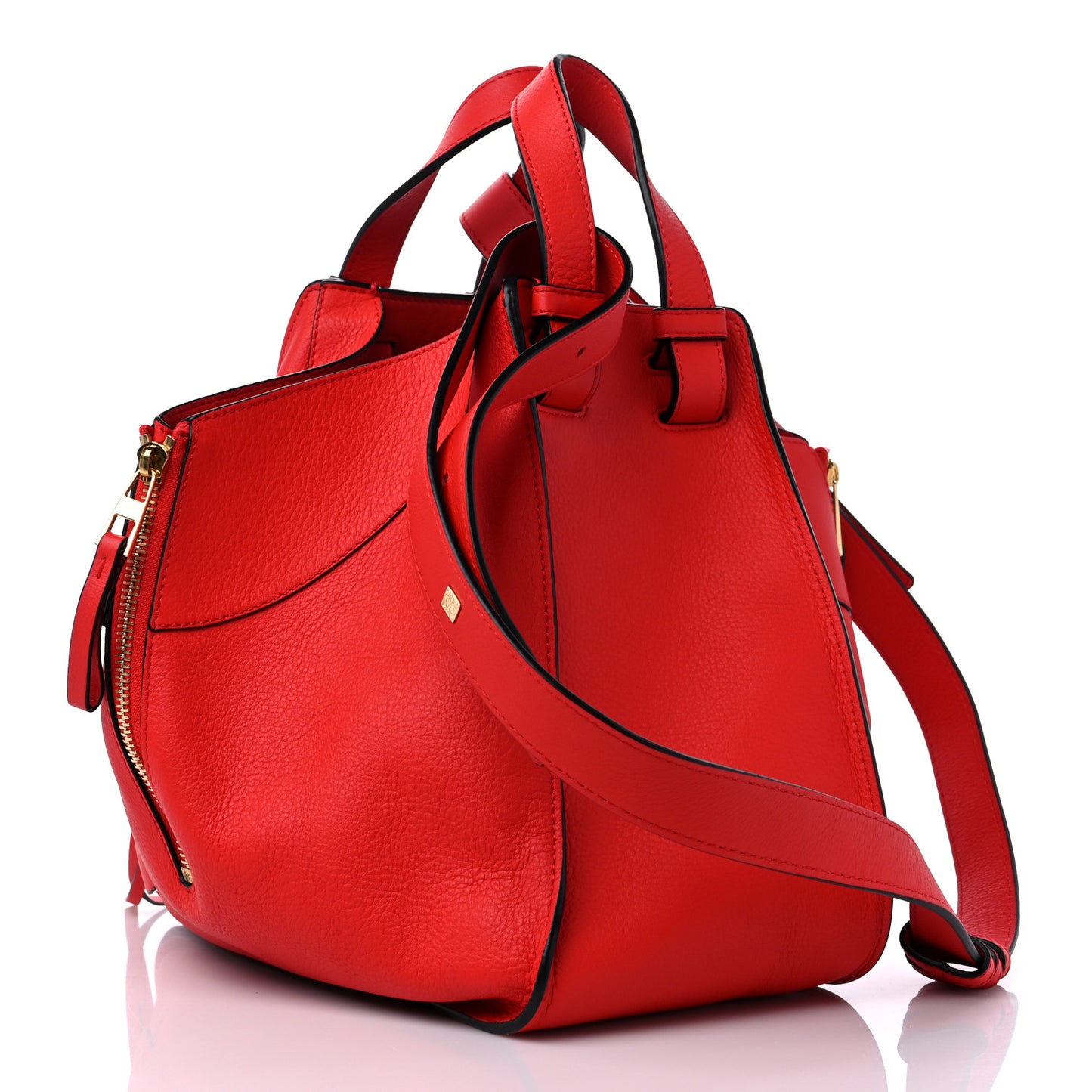 Calfskin Small Hammock Shoulder Bag Scarlet Red