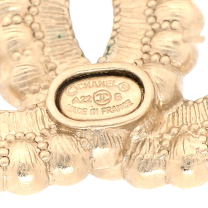 Chanel Crystal CC Earrings Black Gold 4 of 5