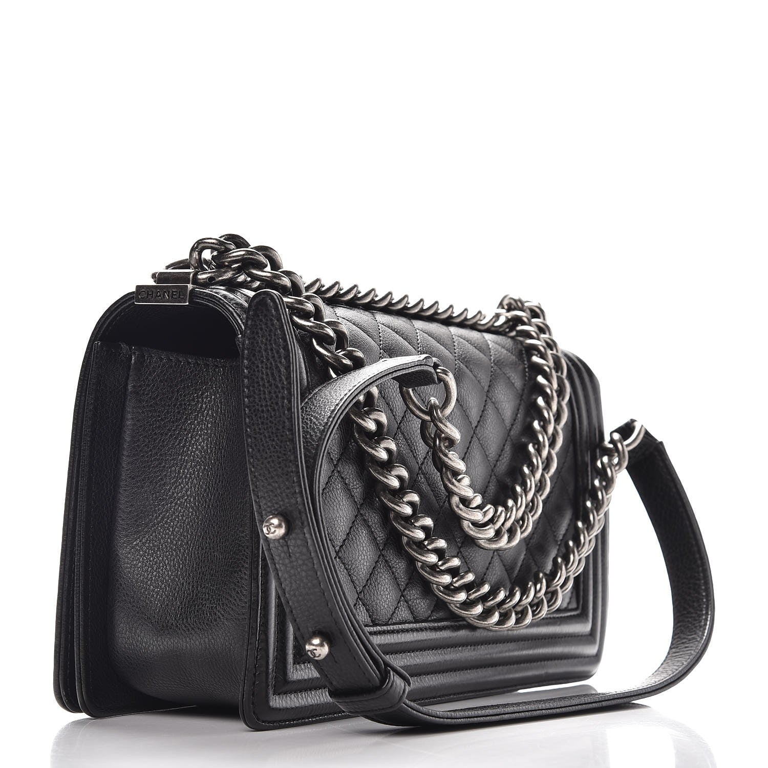 Chanel Calfskin Quilted Medium Boy Flap Black 3 of 8
