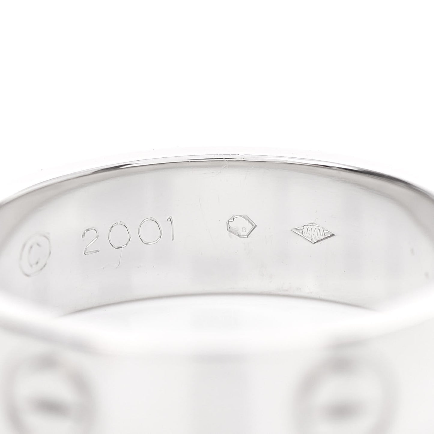 Platinum 5.5mm LOVE Ring 56 7.75