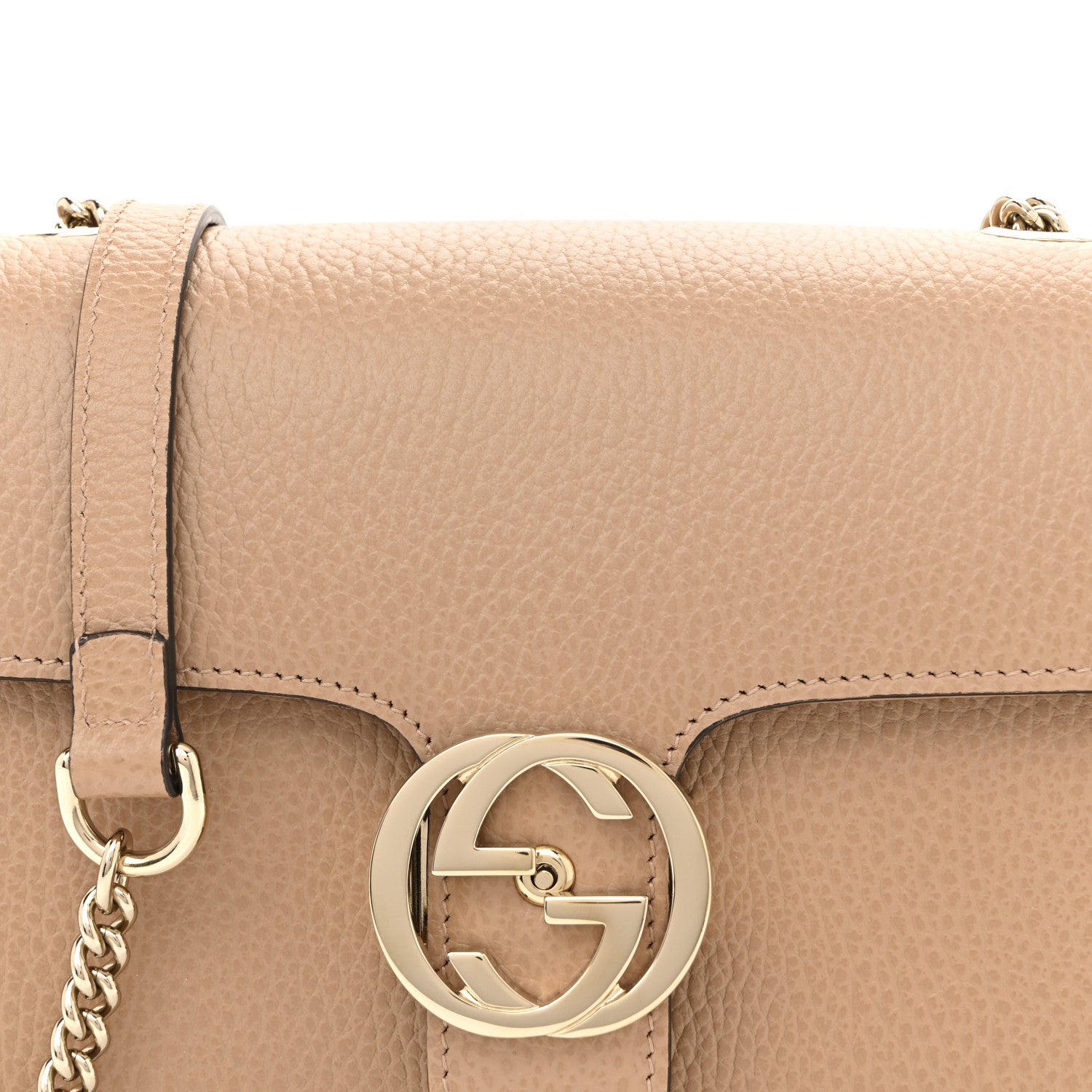 Gucci Dollar Calfskin Small Interlocking G Shoulder Bag Camelia 8 of 11