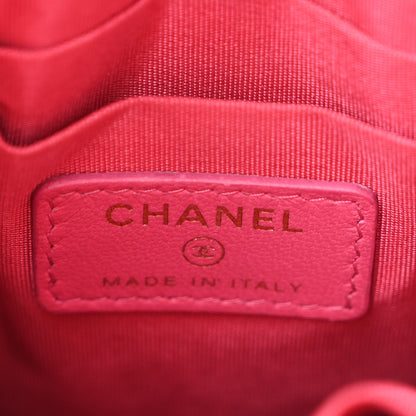 Chanel Tweed PVC Lambskin Clutch With Chain Pink 5 of 11