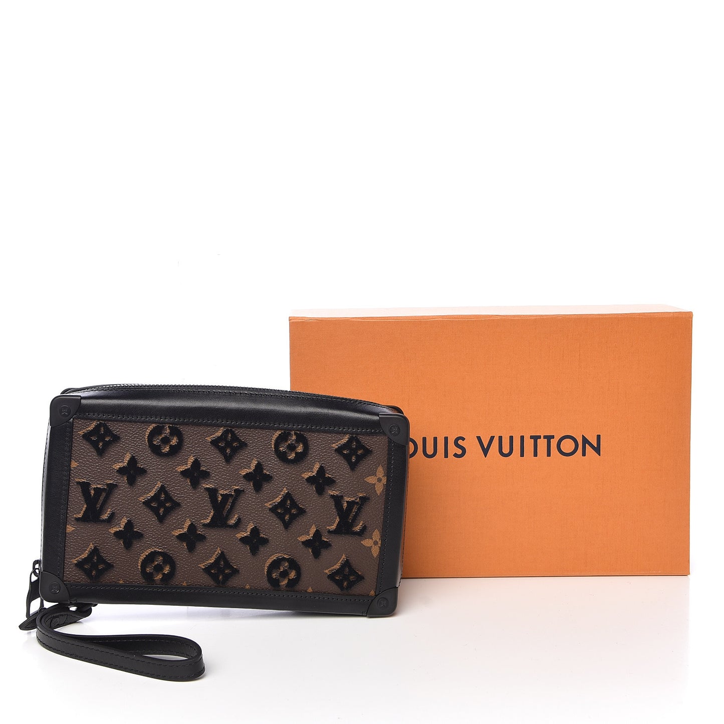 Monogram Tuffetage Soft Trunk Clutch Black