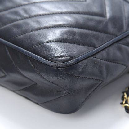 Chanel Lambskin Chevron Quilted Tassel Camera Case Black 12 of 14