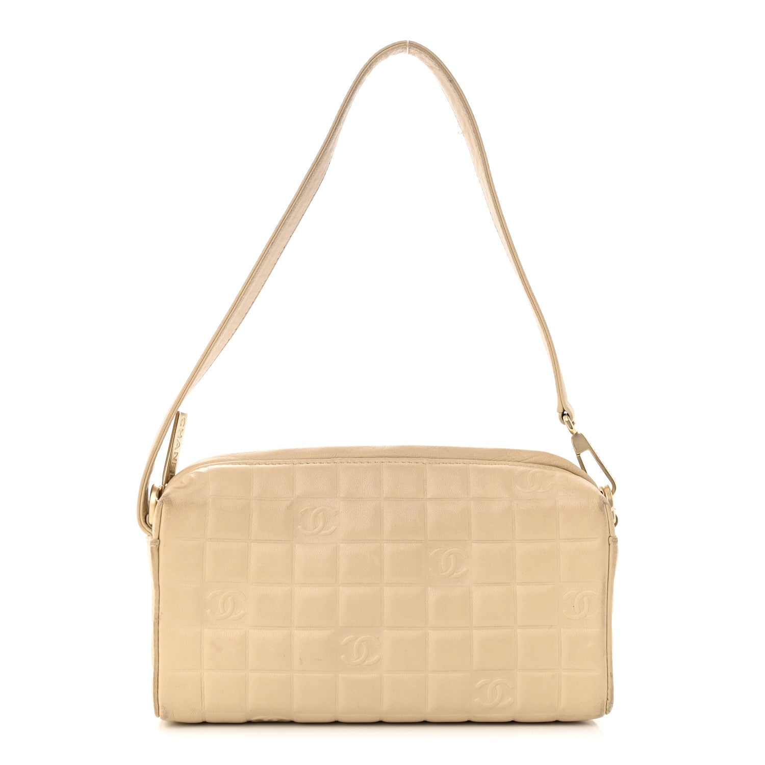 Chanel Lambskin Quilted CC Chocolate Bar Shoulder Bag Beige 1 of 16