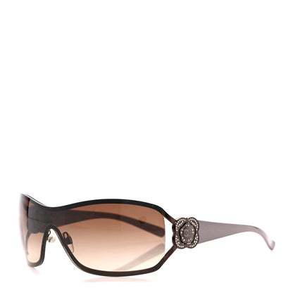 Chanel Swarovski Crystal Camellia CC Sunglasses 4164-B Bronze 1 of 7