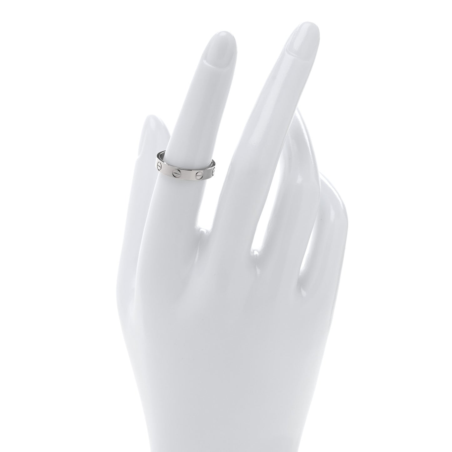 18K White Gold 3.5mm LOVE Wedding Band Ring 53 6.5