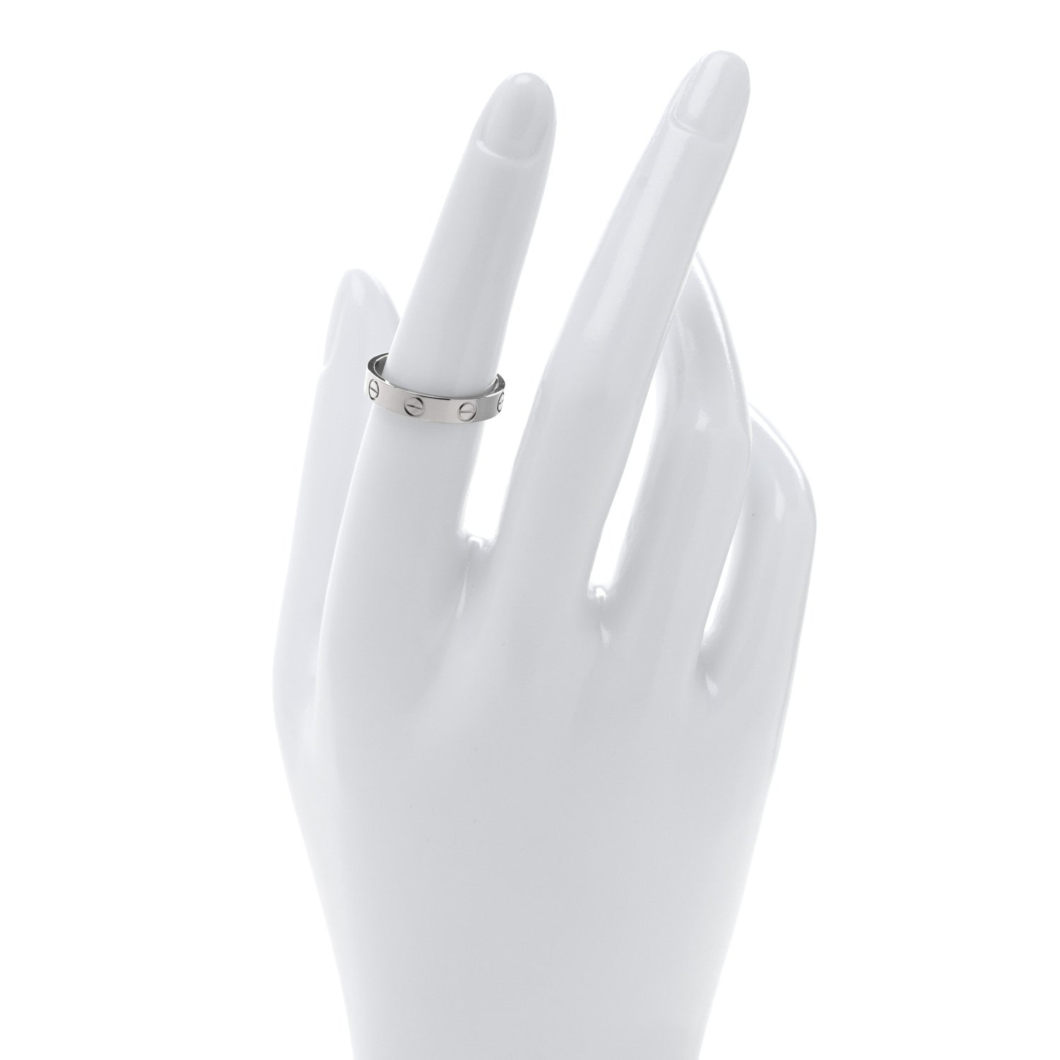Cartier 18K White Gold 3.5mm LOVE Wedding Band Ring 53 6.5 2 of 5