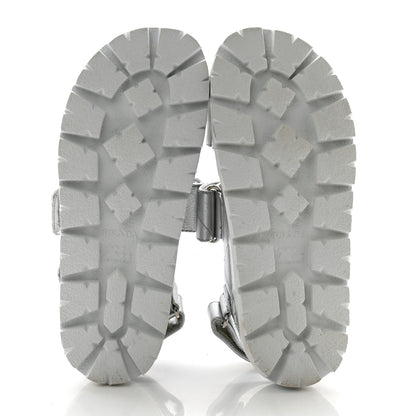Prada Metallic Nappa Quilted Padded Slingback Sandals 37 Silver 5 of 10