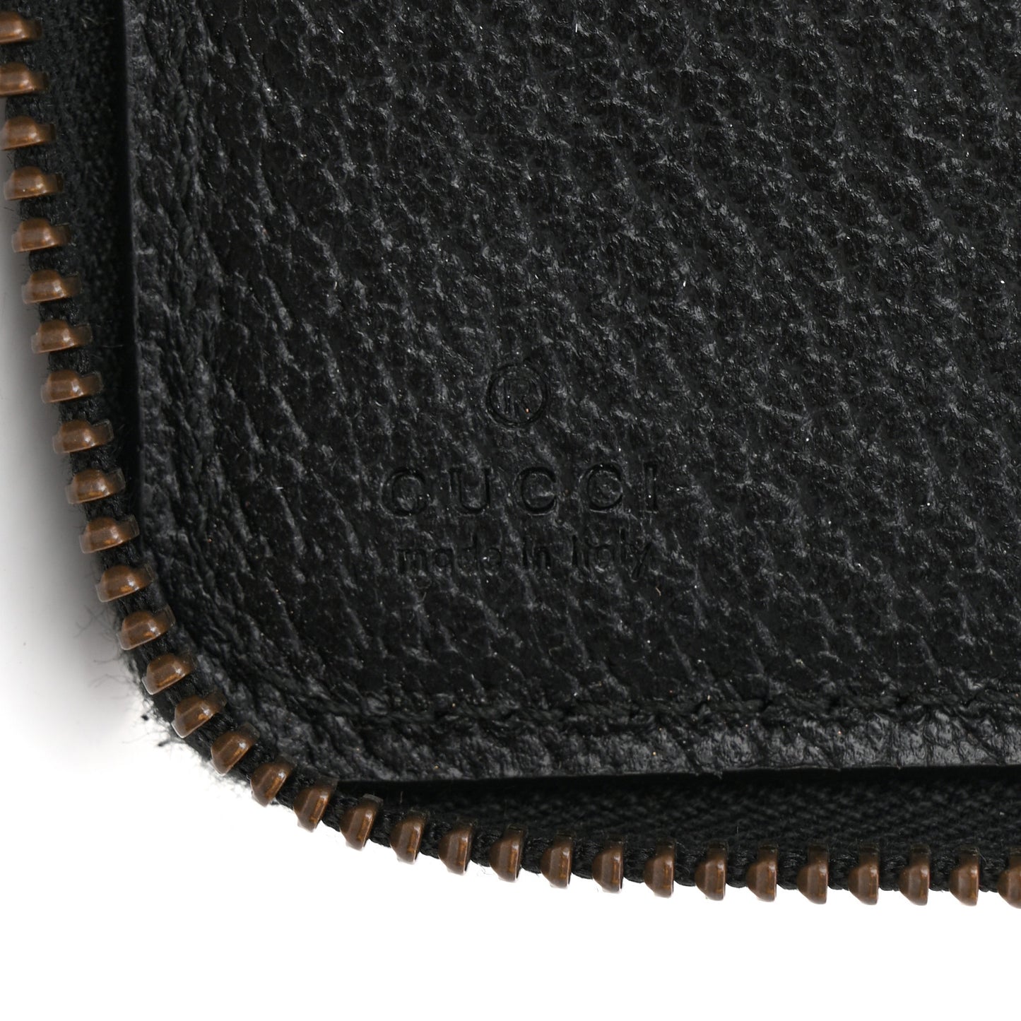 Dollar Calfskin Bee Star Zip Around Wallet Black