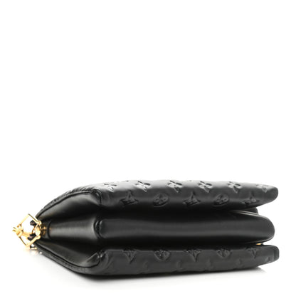 Louis Vuitton Lambskin Embossed Monogram Coussin PM Black 4 of 12
