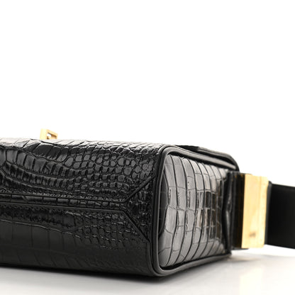 Givenchy Calfskin Crocodile Embossed Medium Eden Black 9 of 9