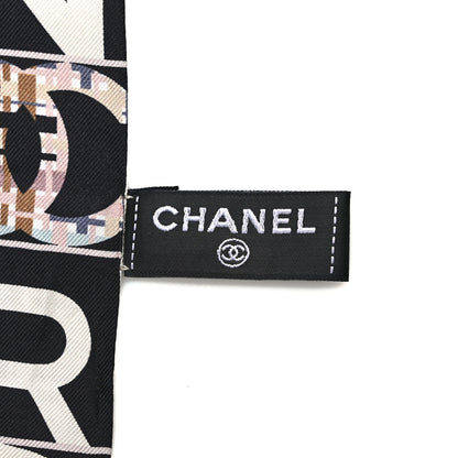 Chanel Silk Twill CC Logo Slim Bandeau Black Multicolor 4 of 5