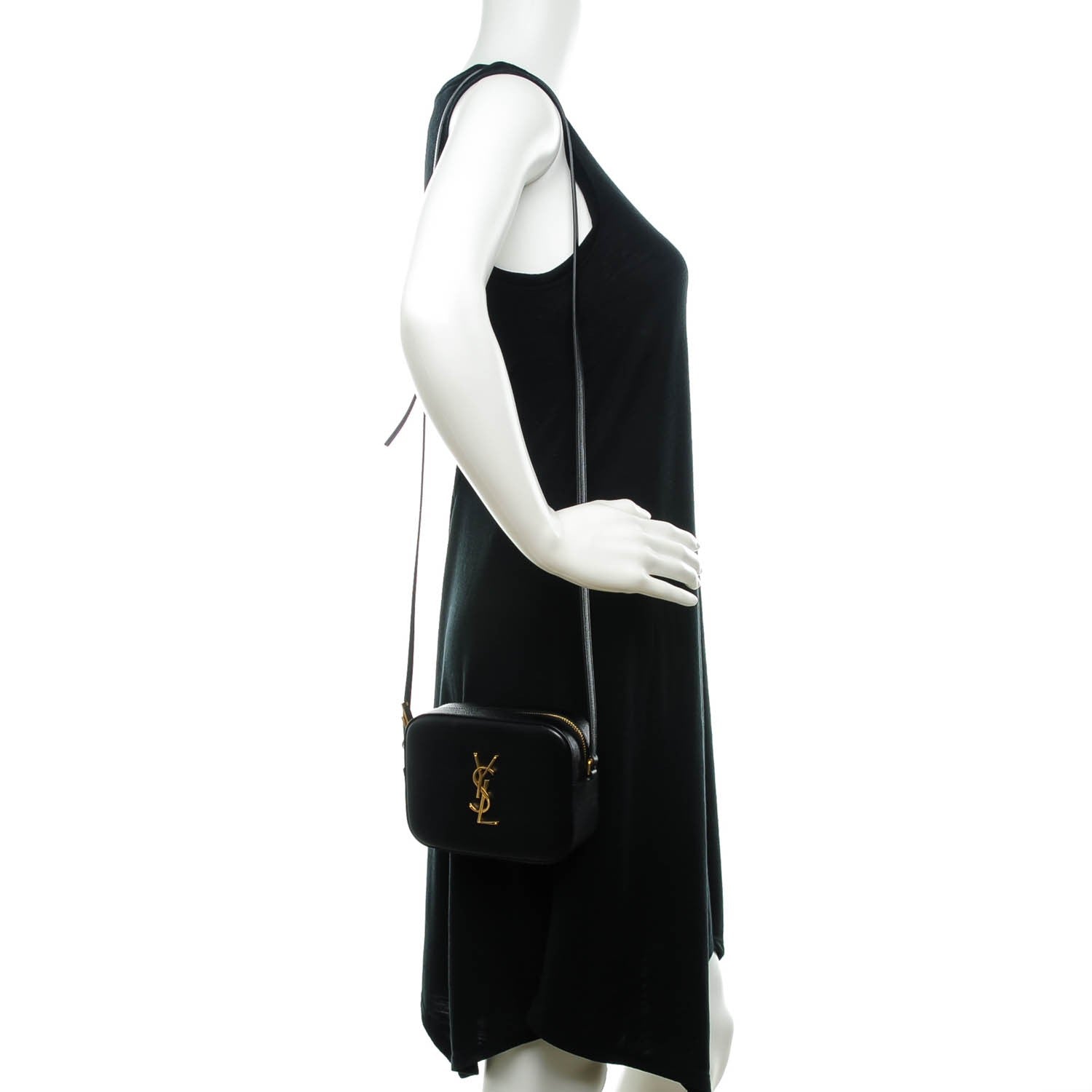 Saint Laurent Grain De Poudre Small Classic Monogram Camera Bag Black 2 of 7