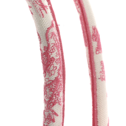 Christian Dior Canvas Embroidered Medium Dioriviera Toile De Jouy Book Tote Peony Pink 12 of 12