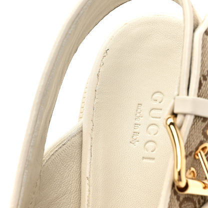 Gucci Monogram Granada Kid Trip 40/72mm Lug Sole Sandals 38 Beige Ebony Mystic White 9 of 11