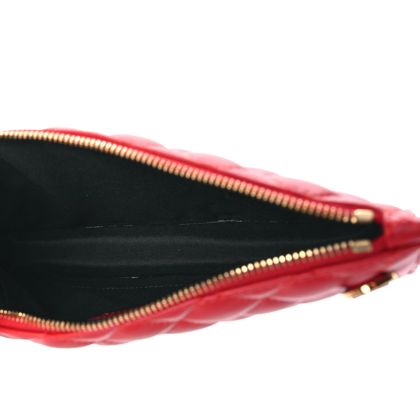 Calfskin Quilted Small Tribute Icon Pouch Red
