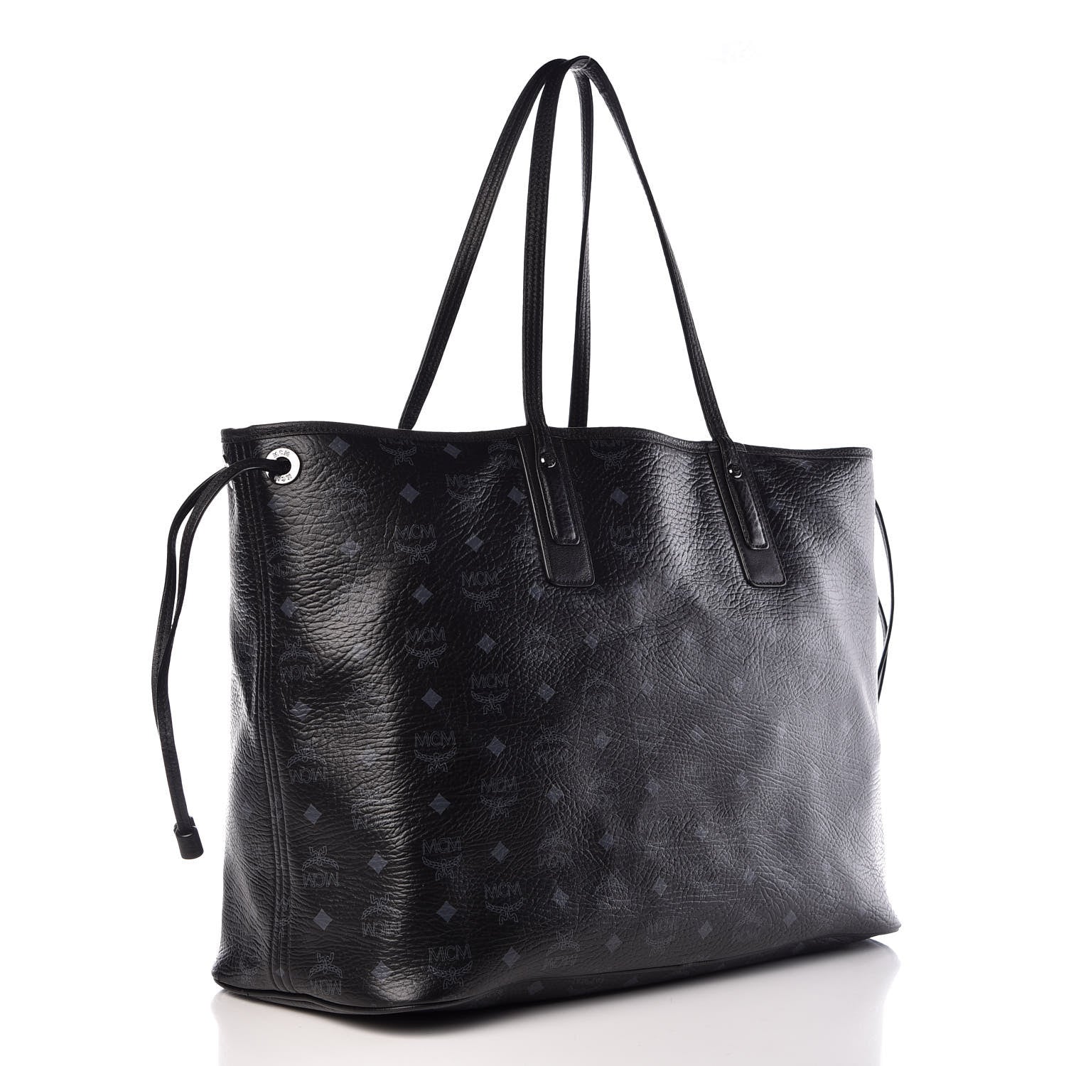 MCM Visetos Large Liz Reversible Shopper Tote Black 4 of 11