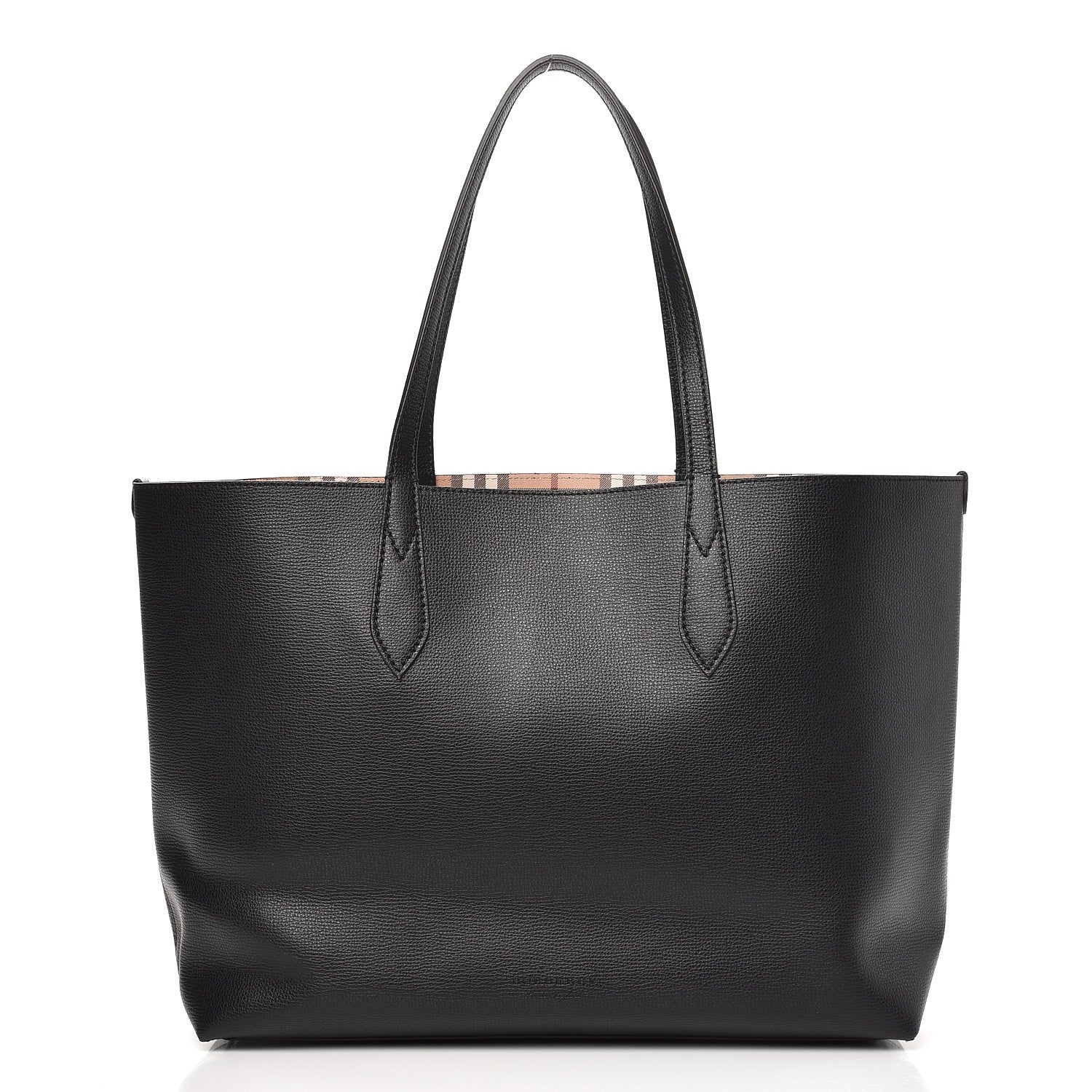 Burberry Haymarket Check Medium Reversible Tote Black 3 of 4