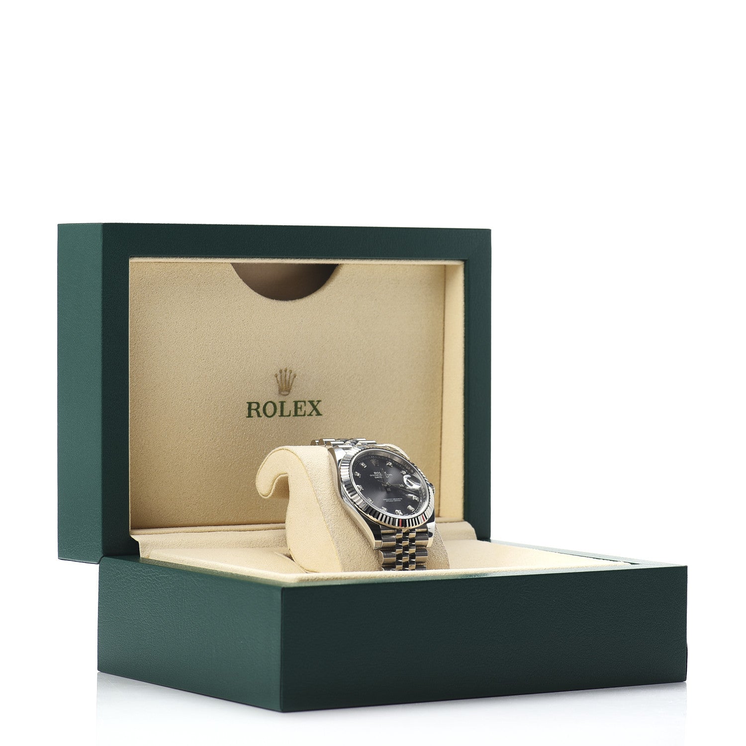 Rolex Stainless Steel 18K White Gold Diamond 41mm Oyster Perpetual Datejust Watch Dark Rhodium 126334 5 of 5