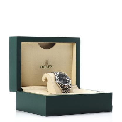 Rolex Stainless Steel 18K White Gold Diamond 41mm Oyster Perpetual Datejust Watch Dark Rhodium 126334 5 of 5