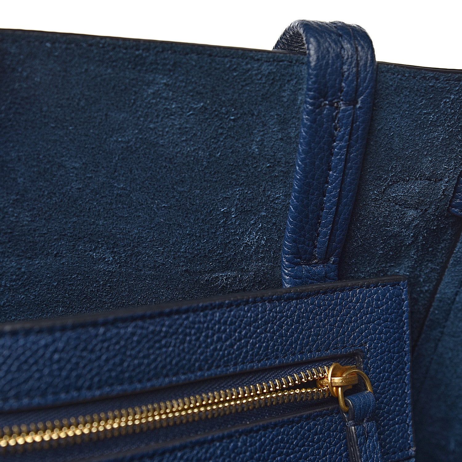 Celine Soft Grained Calfskin Small Belt Cabas Phantom Abyss Blue 8 of 12