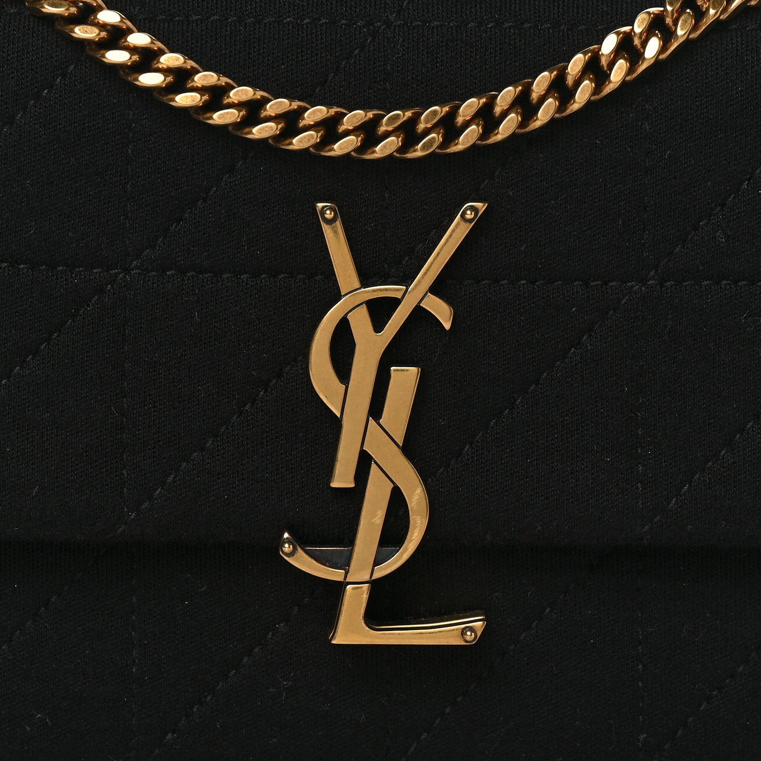 Saint Laurent Jersey Wool Patchwork Monogram Medium Jamie Baguette Black 7 of 9