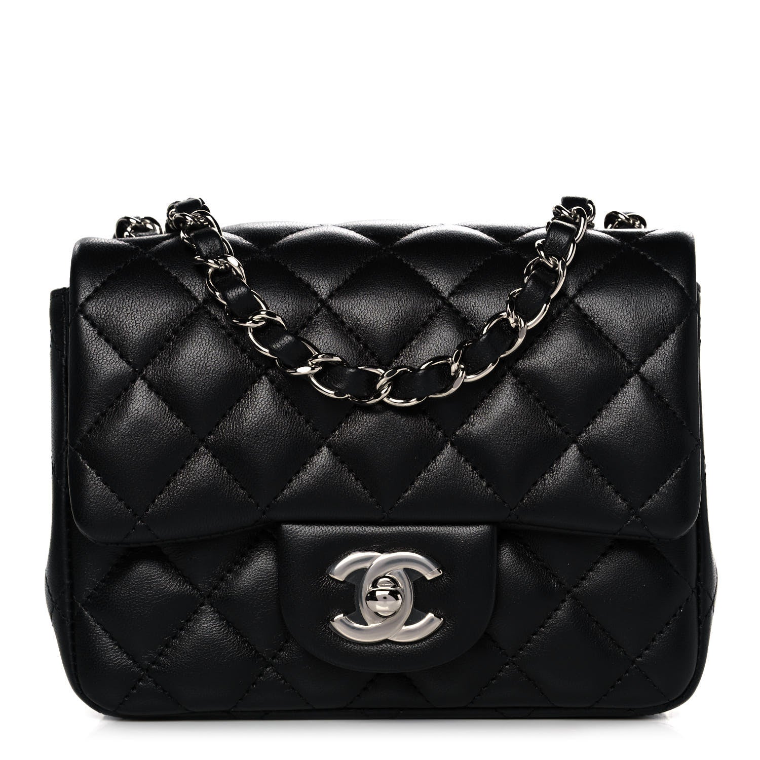 Chanel Lambskin Quilted Mini Square Flap Black 1 of 14
