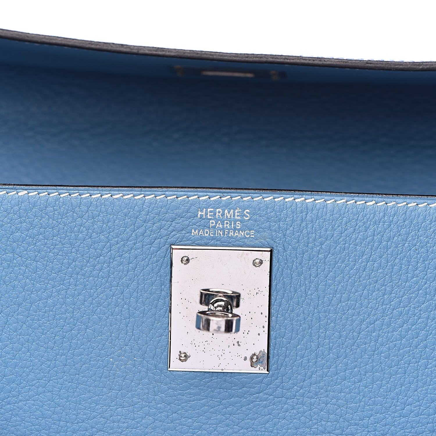 Hermes Togo Kelly Retourne 32 Blue Jean 8 of 38