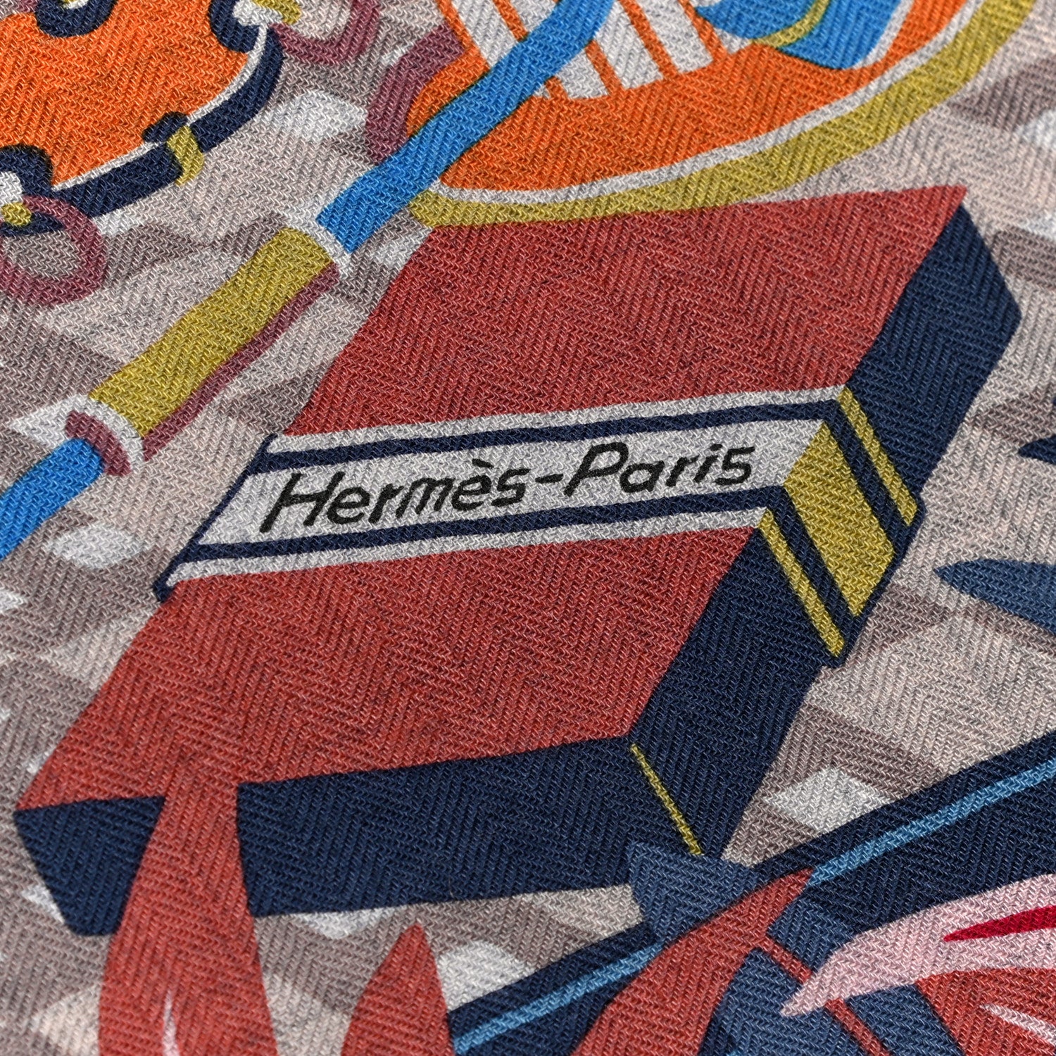 Hermes Cashmere Silk Les Douze Leopards Shawl 140 Gris Chine Rose White 2 of 5