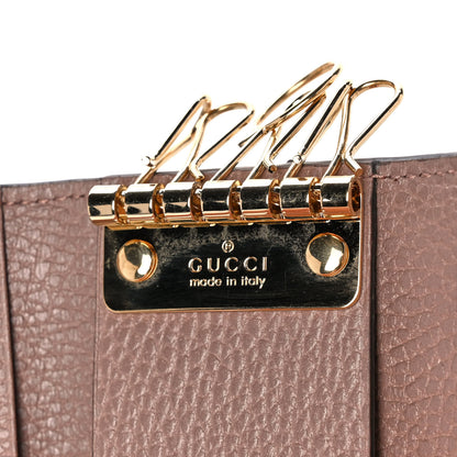 Gucci Dollar Calfskin GG Supreme Monogram GG Marmont 6 Key Holder Case Porcelain Rose Beige Ebony 7 of 9