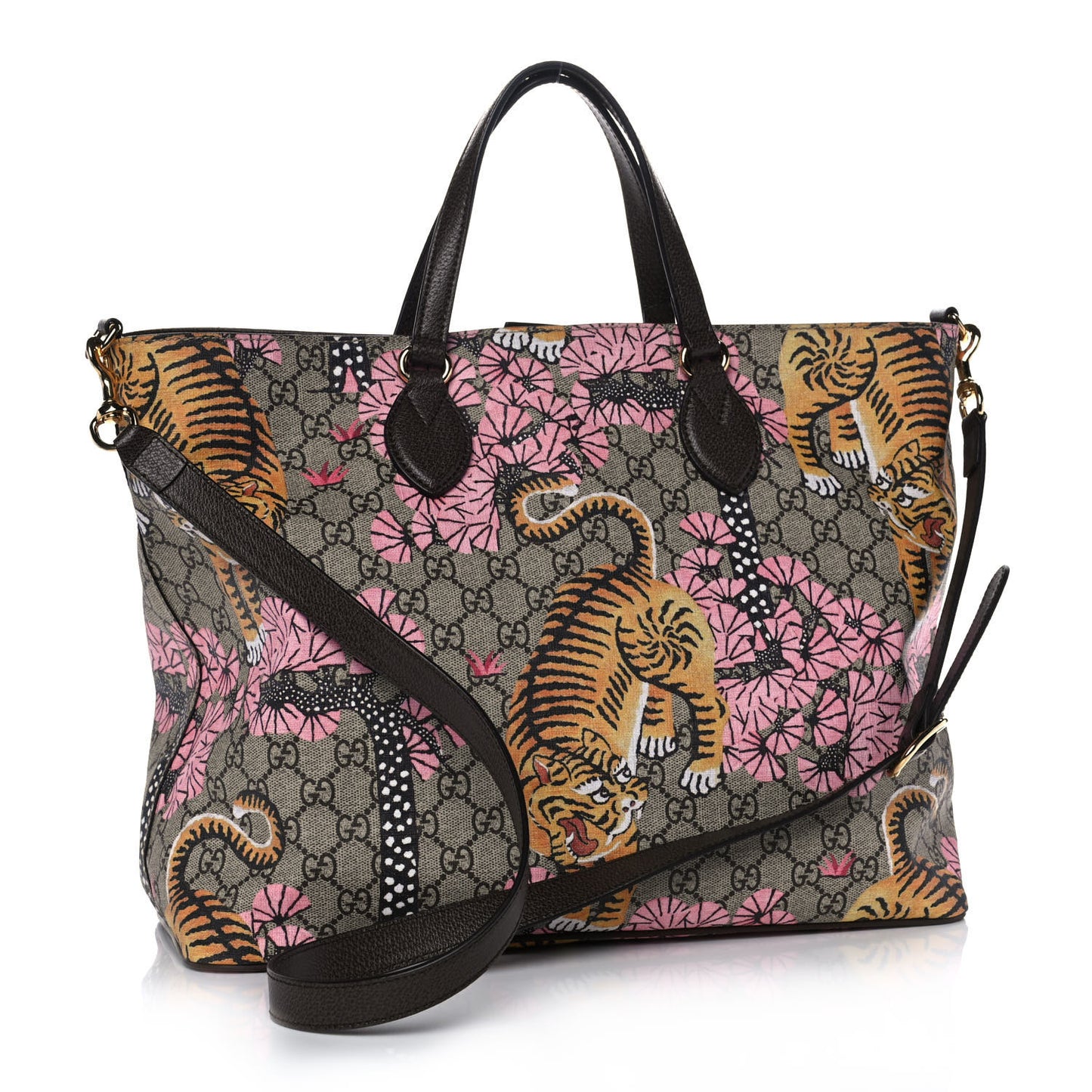 Soft GG Supreme Monogram Bengal Medium Crossbody Tote Beige Pink