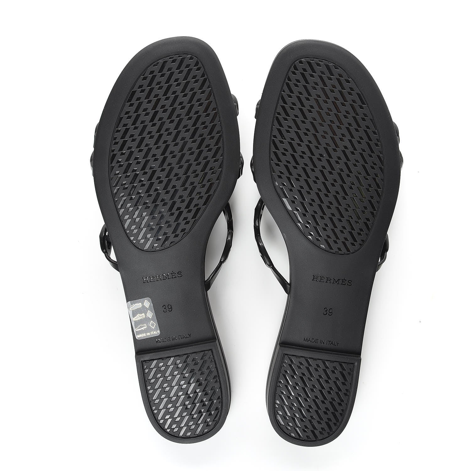 Hermes Rubber Chaine d'Ancre Rivage Sandals 39 Black 5 of 7