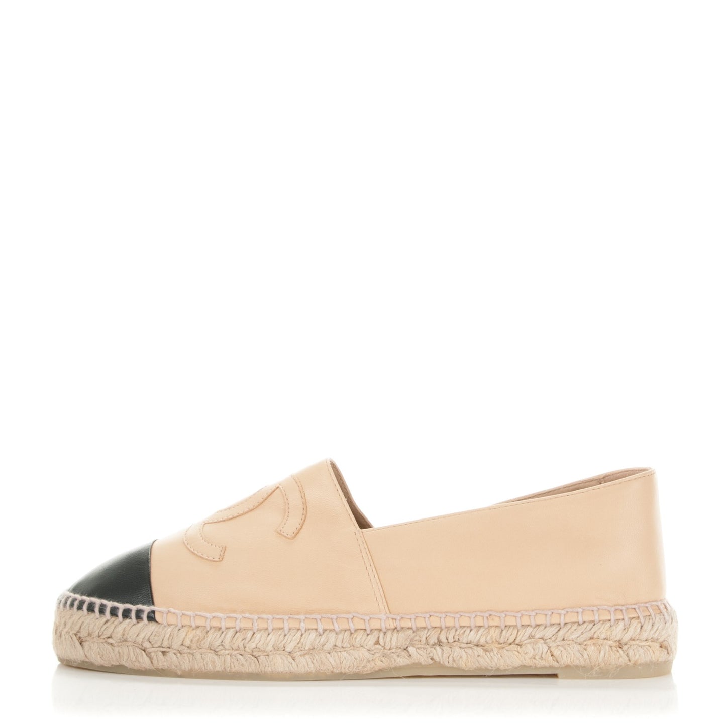Lambskin CC Espadrilles 41 Beige Black