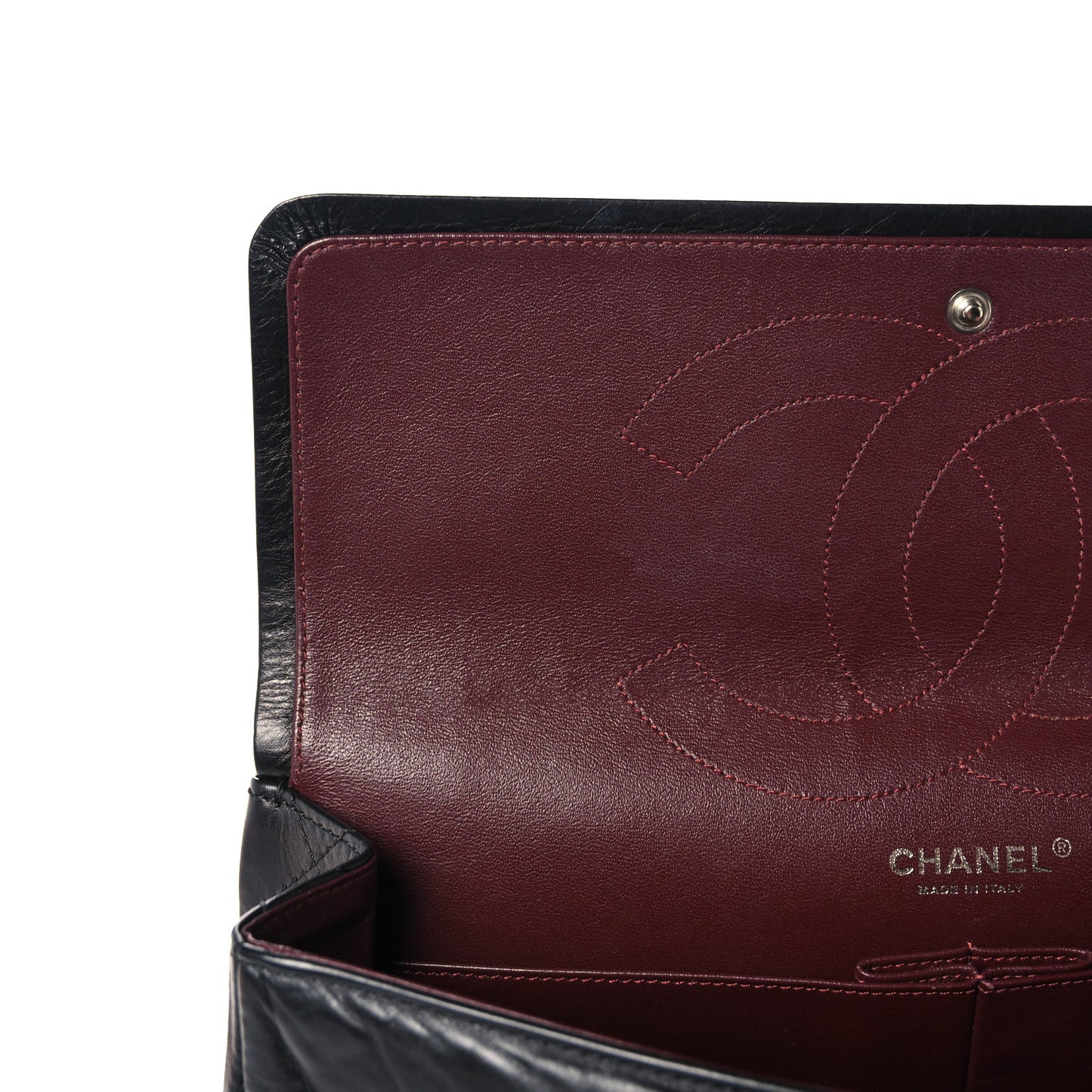 Aged Calfskin Quilted 2.55 Reissue 227 Flap Black