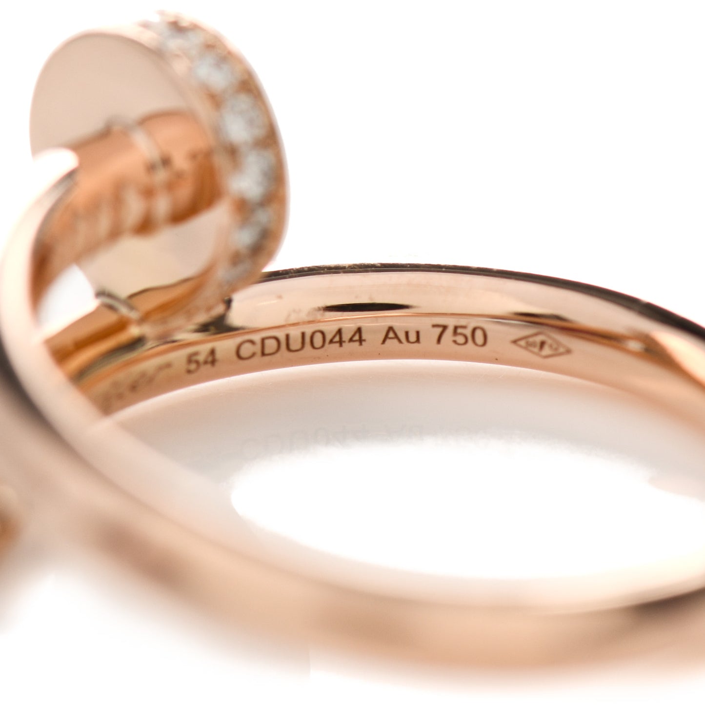 18K Pink Gold Diamond Juste Un Clou Ring 54 7