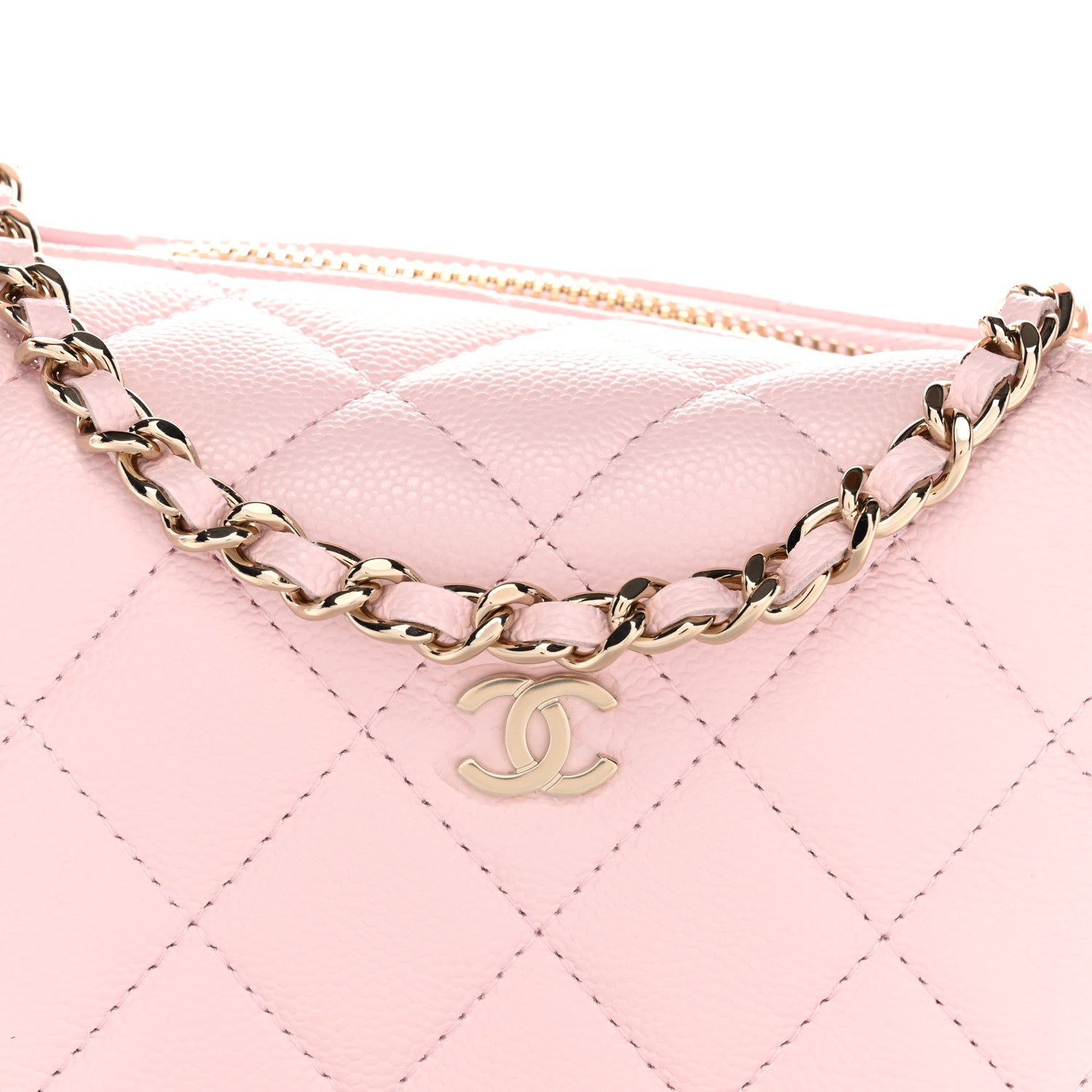 Chanel Caviar Quilted Hobo Clutch With Chain Light Pink 21 of 28