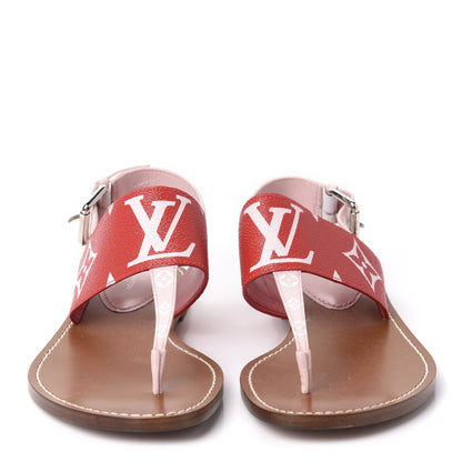 Louis Vuitton Monogram Giant Sandals 38 Rouge 2 of 9