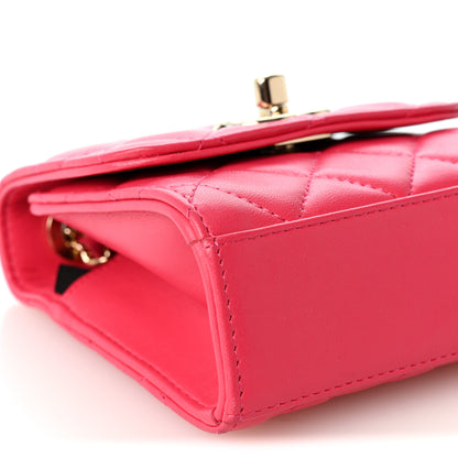 Chanel Lambskin Quilted Mini Trendy CC Clutch With Chain Pink 8 of 9