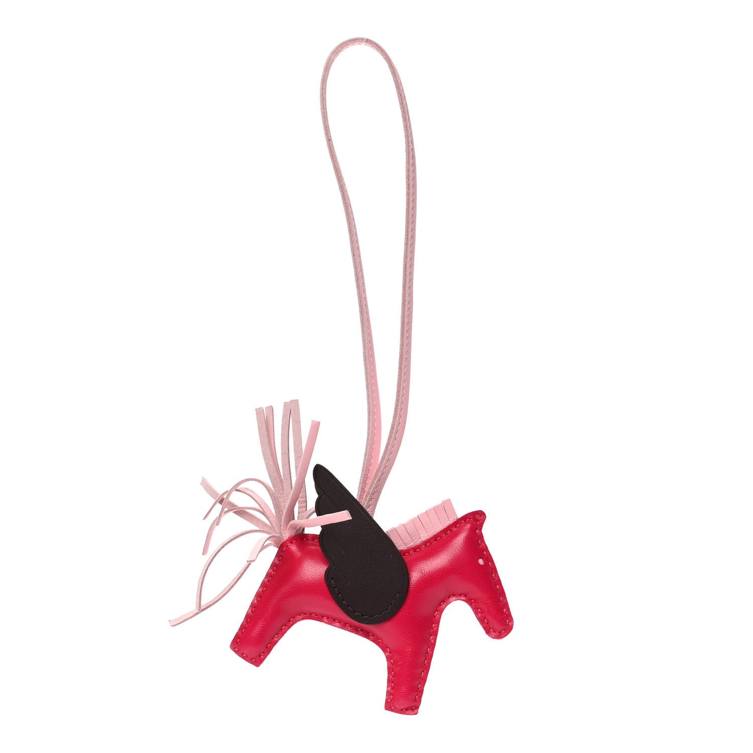 Hermes Milo Lambskin Grigri Rodeo Pegase Horse Bag Charm PM Framboise Rose Sakura Rouge Sellier 3 of 3