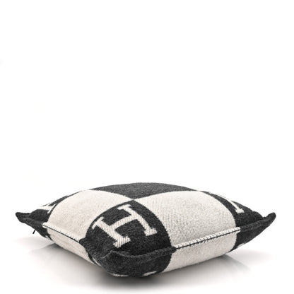 Hermes Wool Cashmere Avalon Pillow PM Ecru Gris Fonce 3 of 4