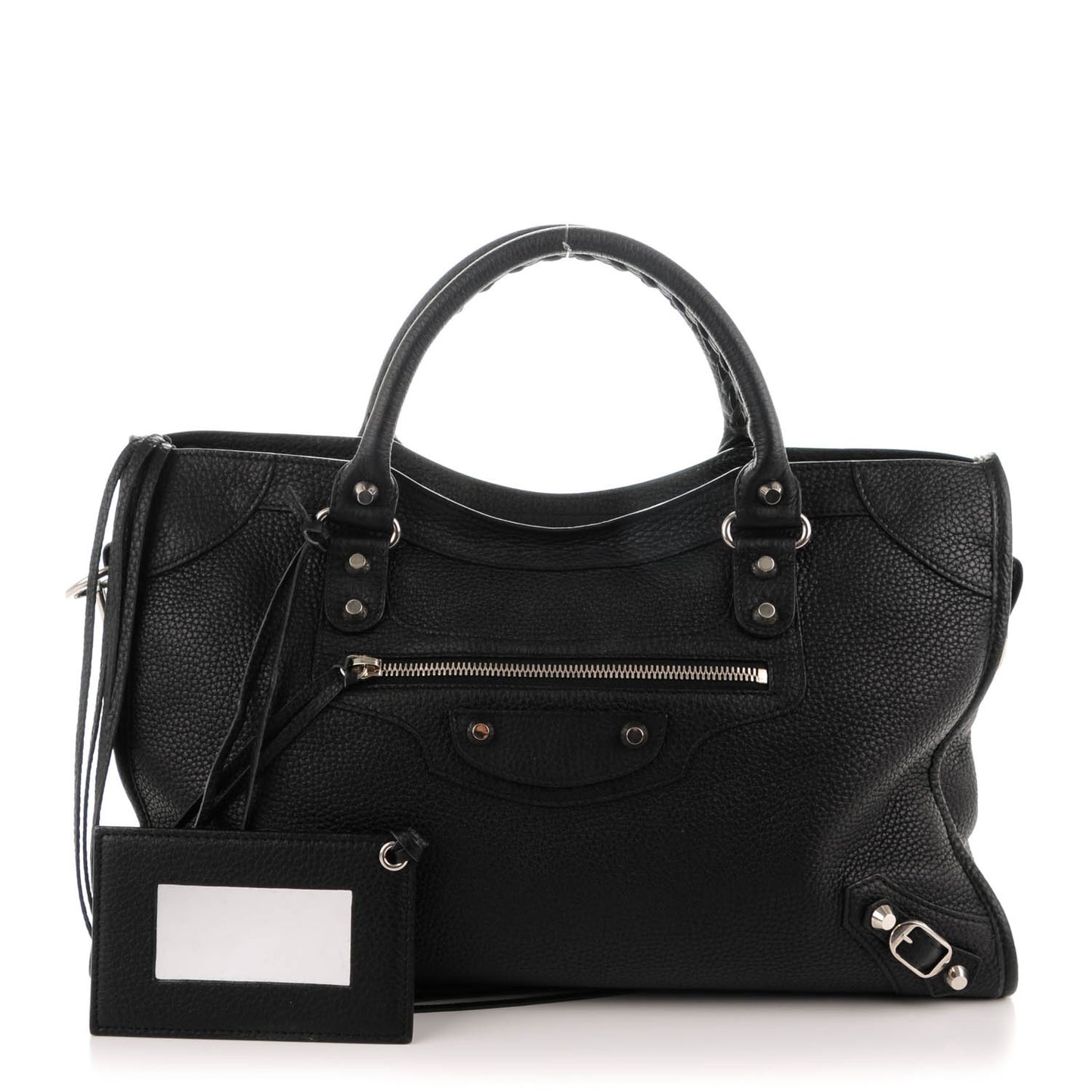 Grained Lambskin Classic Silver Hardware City Black