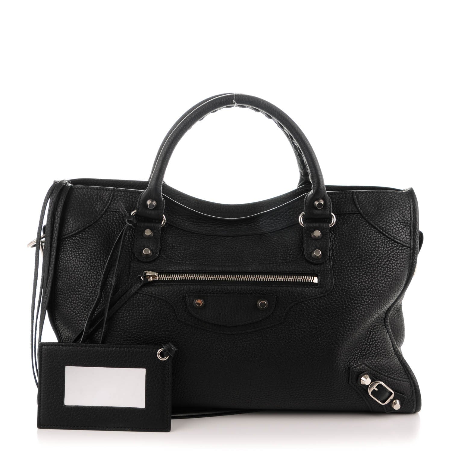 Balenciaga Grained Lambskin Classic Silver Hardware City Black 1 of 7