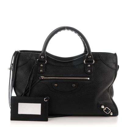 Balenciaga Grained Lambskin Classic Silver Hardware City Black 1 of 7